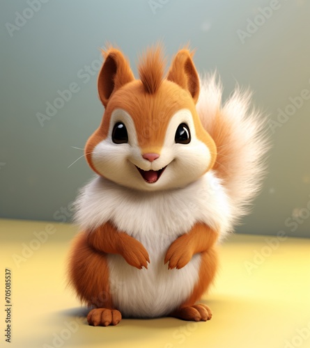 Cute cartoon animal with a smile on its face Generative AI