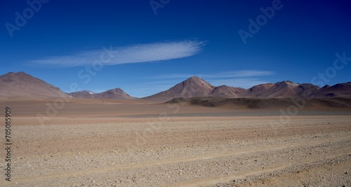 View of the mountains in Reserva Nacional de Fauna Andina Eduardo Avaroa, Bolivia.  photo