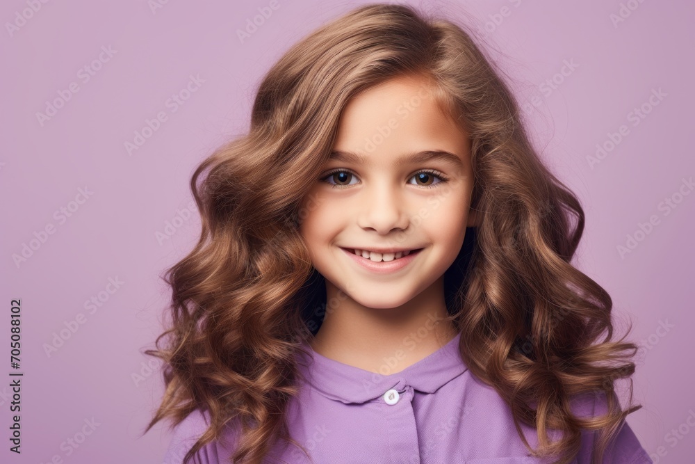 Portrait of a beautiful little girl with long wavy hair. Portrait of a beautiful little girl with long wavy hair.