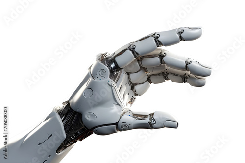 Robot hand exoskeleton isolated on white background.