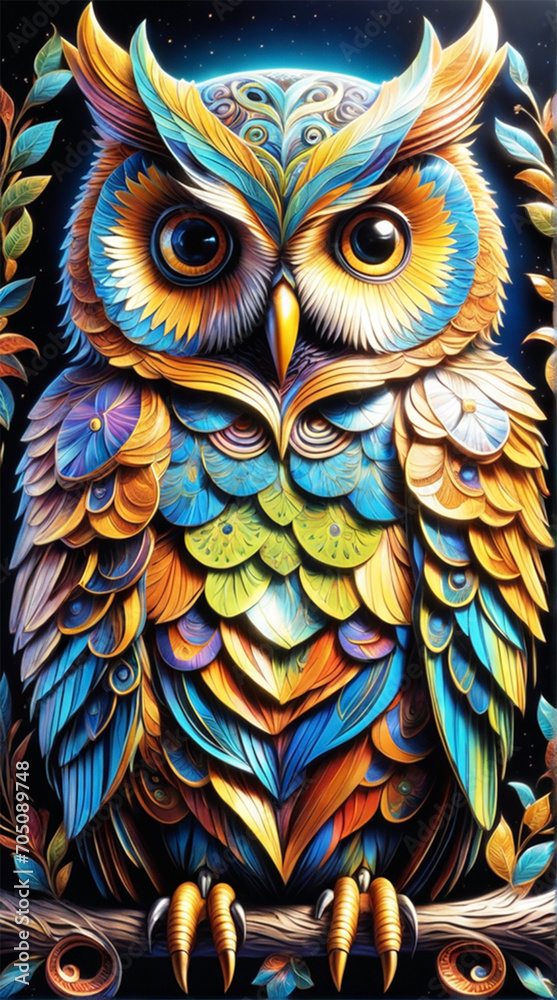 Wise and Colorful: The Enchanting Owl