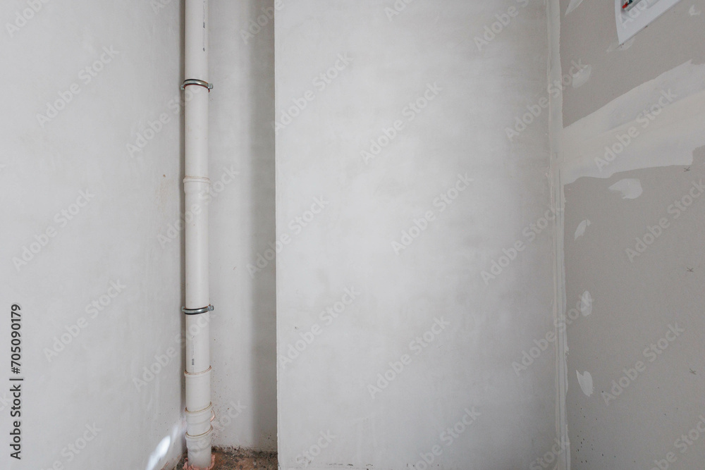 interior of the apartment without decoration in gray colors. rough finish interior of the apartment without decoration in gray colors. rough finish