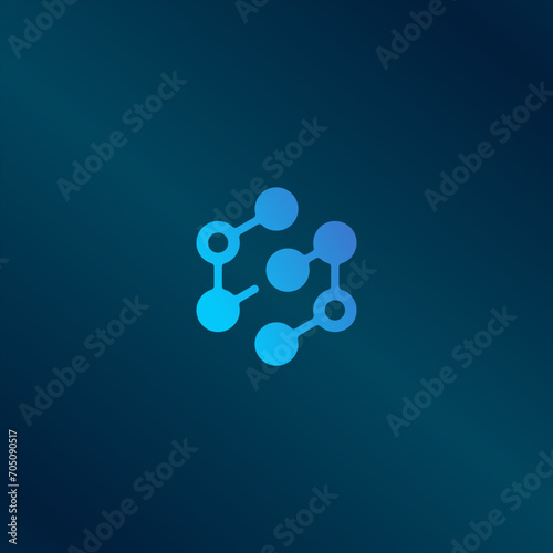Letter S molecule logo design concept