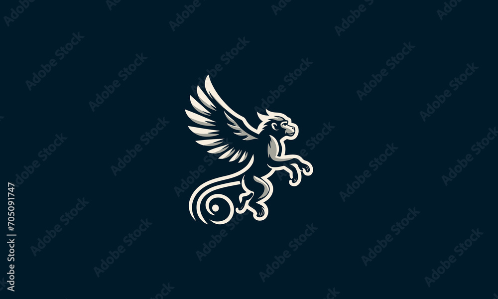 Fototapeta premium monkey jump with wings vector mascot design
