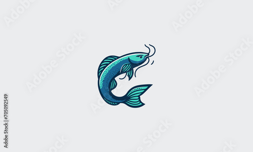 catfish vector illustration flat design