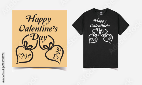 t shirt design concept, Vector design, Valentine's day t-shirt design, Template.