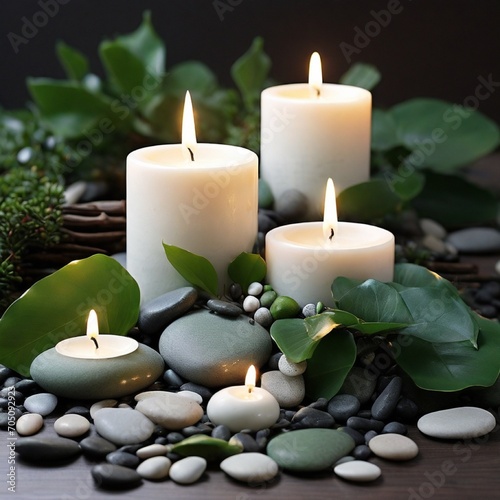 candles and stones