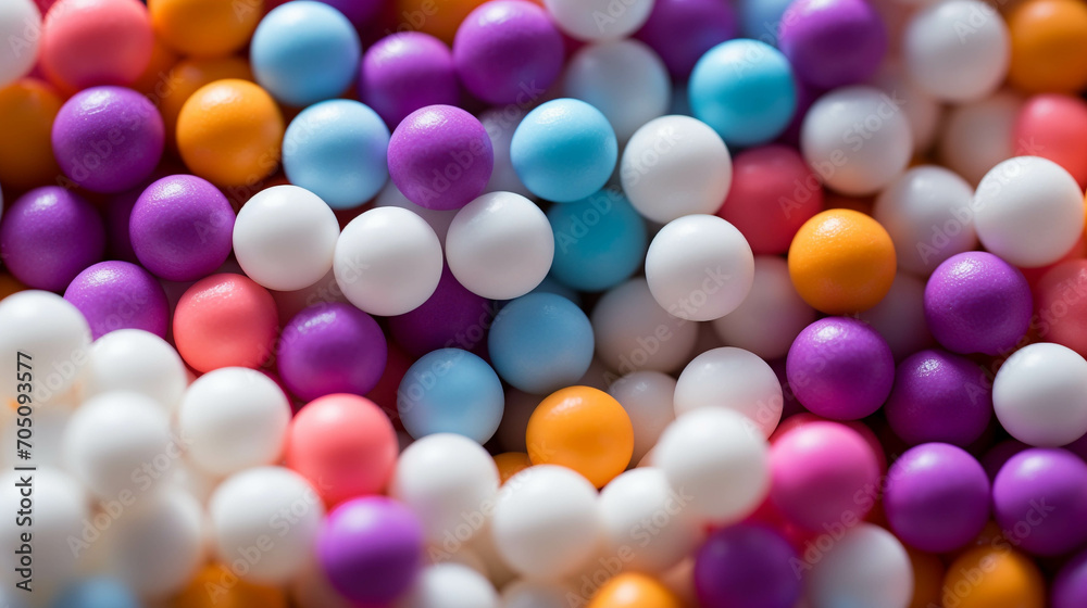 There were piles of colorful beads. There were piles of colorful beads.