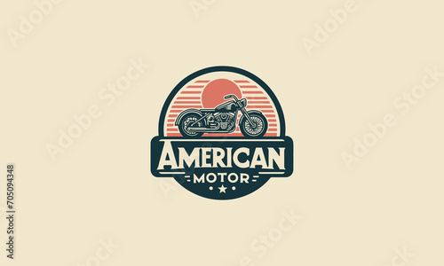 logo design of american motor vector flat design