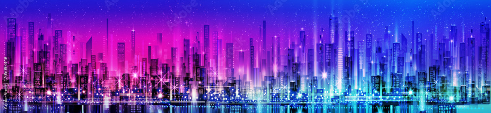 City background with architecture, skyscrapers, megapolis, buildings, downtown.