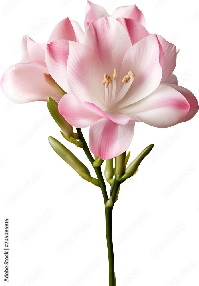 Fototapeta premium Pink freesia isolated on transparent background
