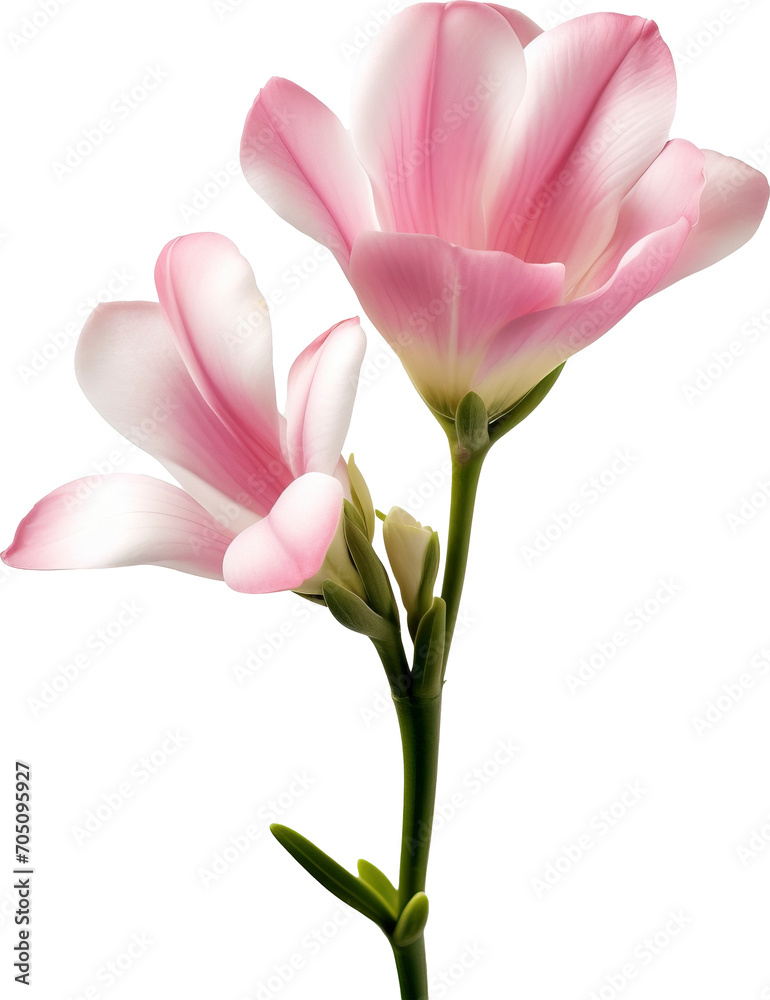 Pink freesia isolated on transparent background