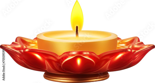 Diwali diya isolated on transparent background. PNG