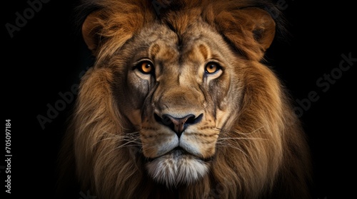 Lion majesty  stunning 8k high-definition wallpaper capturing the regal face of the king of the jungle