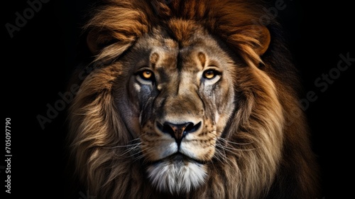 Lion majesty: stunning 8k high-definition wallpaper capturing the regal face of the king of the jungle © Ashi