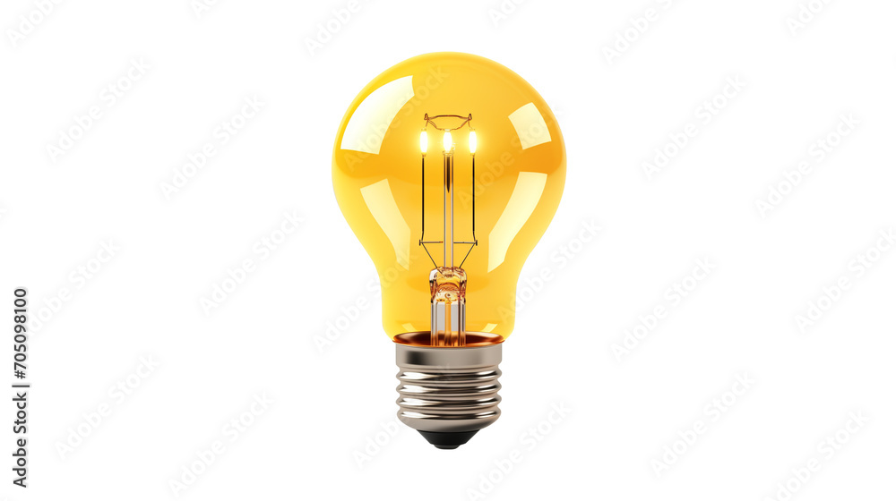 yellow light bulb isolated on white yellow light bulb isolated on white