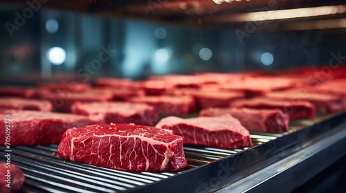 Prime cuts of beef age perfectly in a controlled environment photo