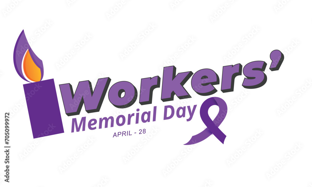 Fototapeta premium Workers Memorial Day. background, banner, card, poster, template. Vector illustration.