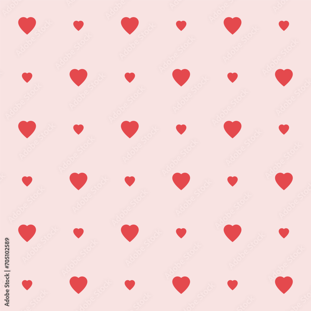 Vector flat valentine's day pattern with hearts