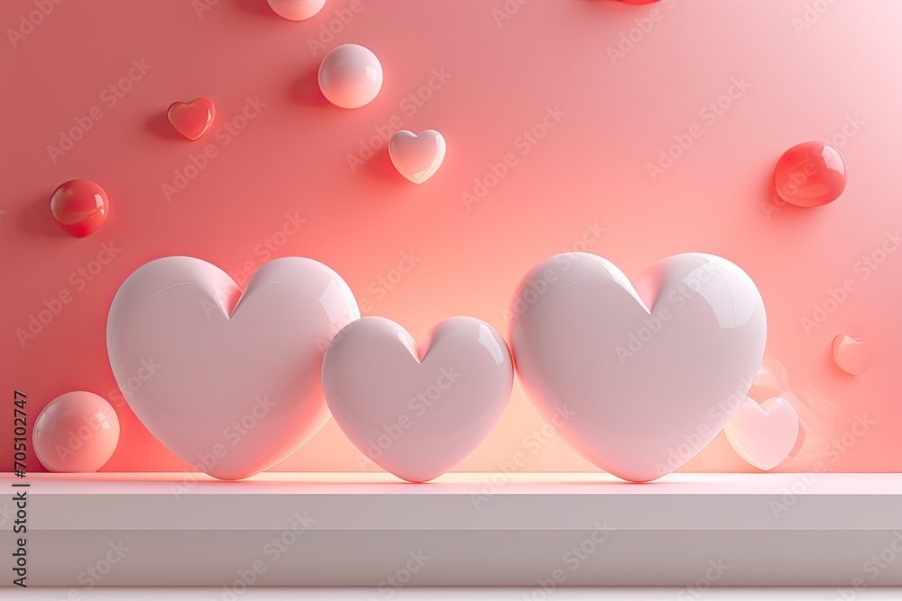 valentine's day design with hearts