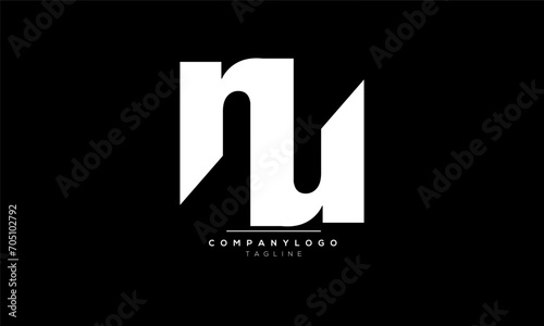 Alphabet letters Initials Monogram logo NU, NU INITIAL, NU letter