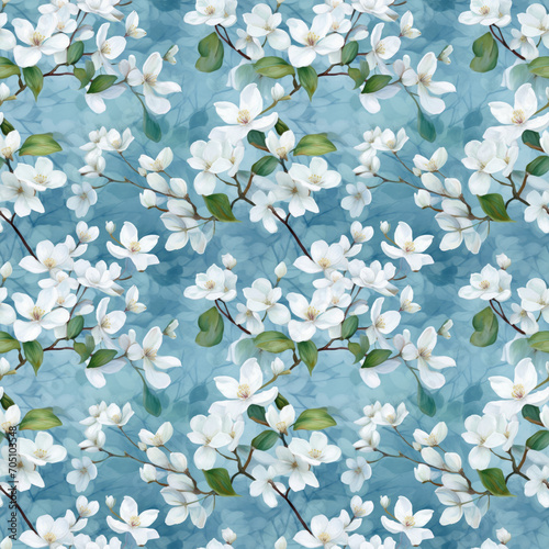 Watrecolor small spring flowers seamless pattern