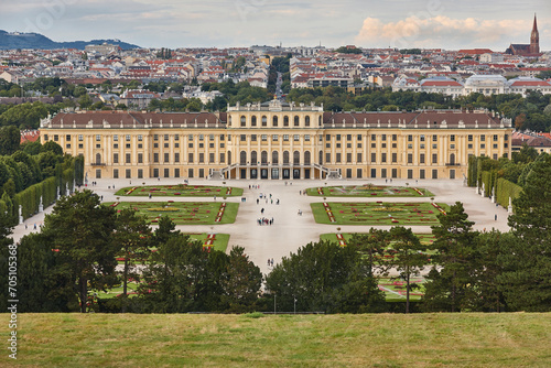 Schonbrunn imperial palace and gardens. Architectural landmark in Vienna. Austria photo