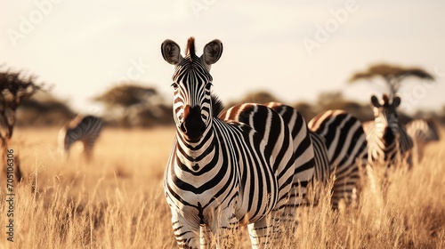 zebras in the savannah