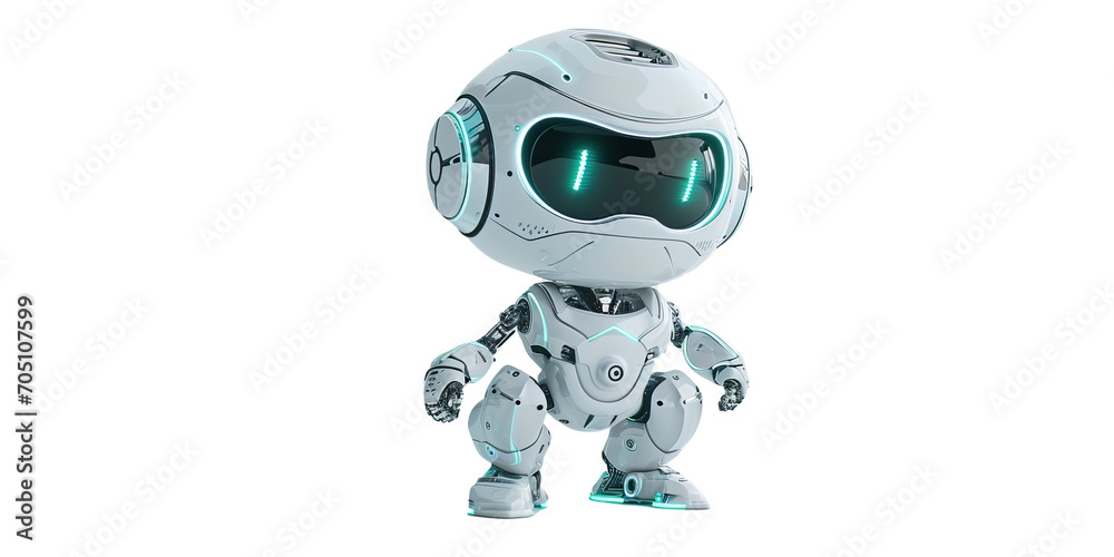 endearing robotic character in a joyful pose, set against a clean endearing robotic character in a joyful pose, set against a clean