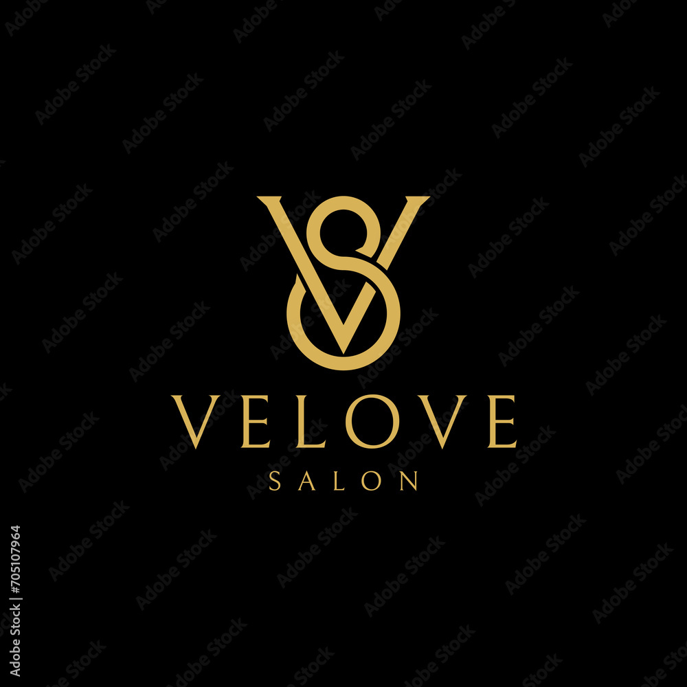 Alphabet letter Minimalist Monogram Initials logo VS for fashion brands etc Alphabet letter Minimalist Monogram Initials logo VS for fashion brands etc