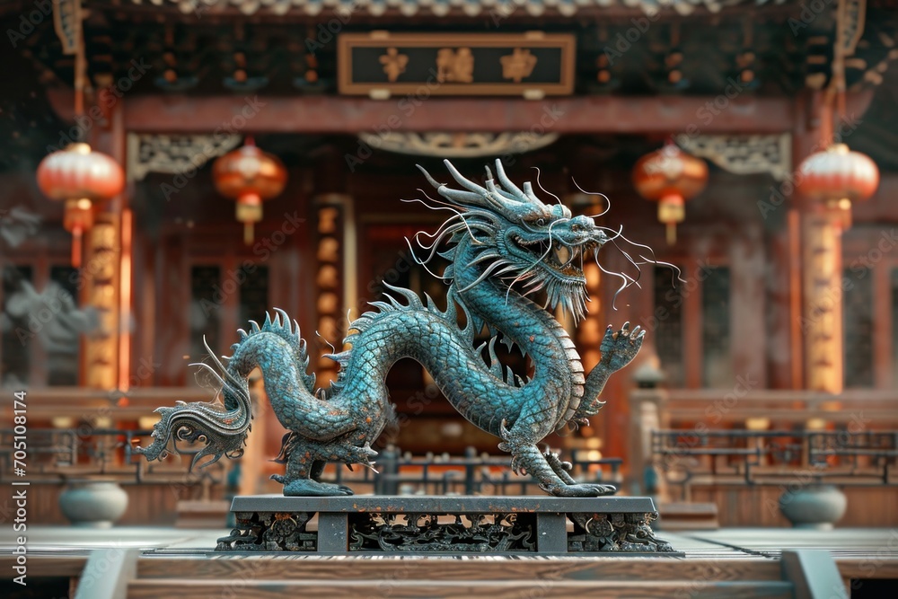 Obraz premium Chinese dragon in Chinese temple