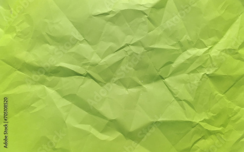 Green wrinkled paper, green crumpled paper texture