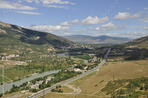 Gruzja, Kaukaz, góry, krajobraz, widok, rzeka