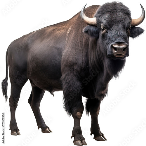 Black Buffalo isolated on transparent background. PNG