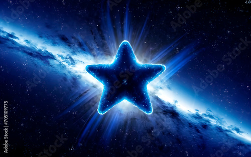 blue star in the space, AI-Generated