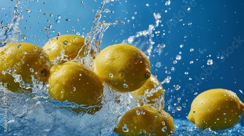 Lemons Floating in Water - Refreshing Citrus Fruits Submerged