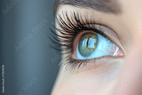 Enhancing The Beauty: Magnified View Of A Woman's Eye With Gorgeous Eyelashes