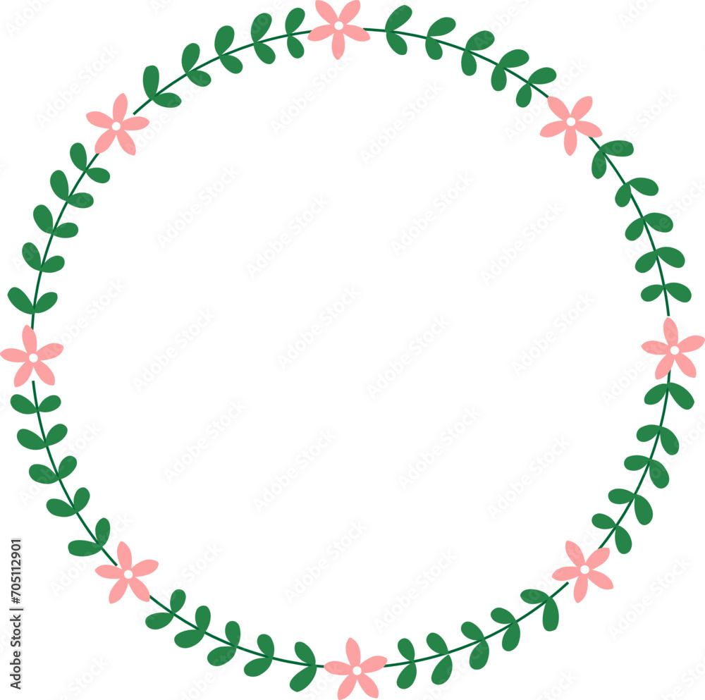 Obraz premium Floral wreath border vector