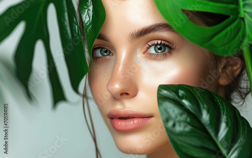 A young beautiful woman wit...