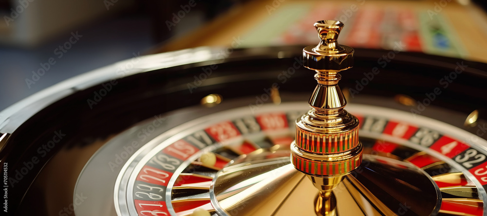 Casino roulette wheel spinning in motion with a copy Casino roulette wheel spinning in motion with a copy