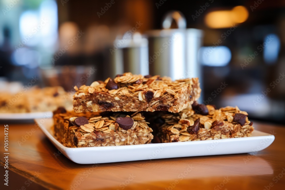 homemade vegan granola bars at rustic kitchen with almond homemade vegan granola bars at rustic kitchen with almond