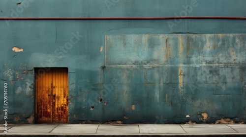 Minimal image of a old blue wall in bright lights. Visual Harmony