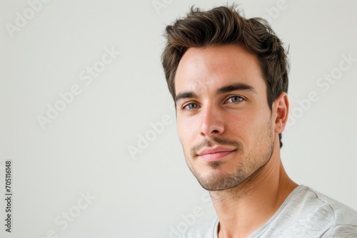 Casual portrait of a man with a relaxed look, white background