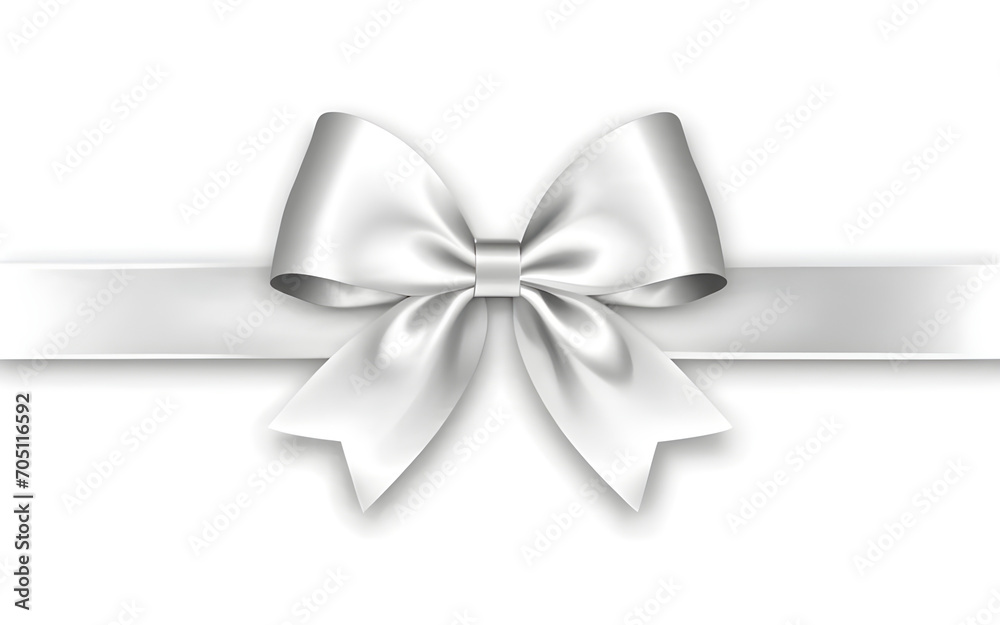 silver ribbon bow isolated on white background silver ribbon bow isolated on white background
