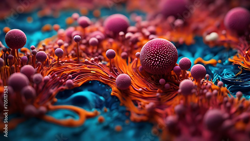 microscopic life forms abstract background Generative AI