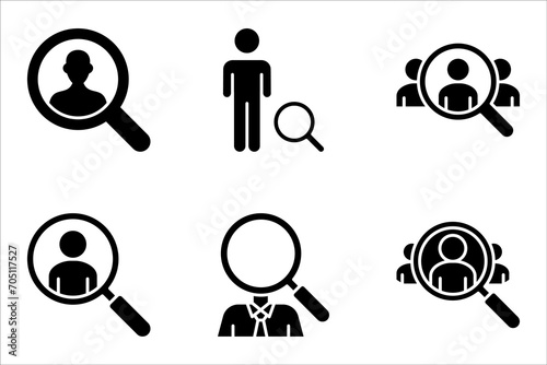 Search job vacancy icon set, Find people employer business concept. vector illustration on white isolated background.