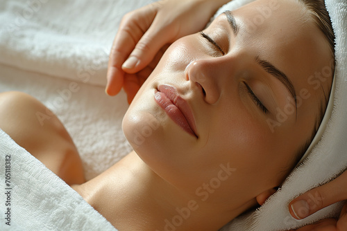 Serenity at Spa: Close-up of Relaxing Massage Therapy Session