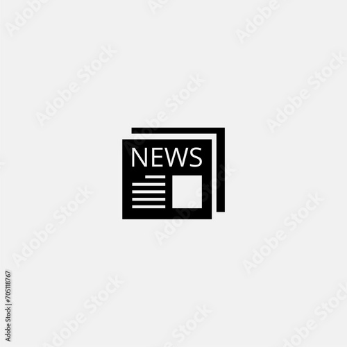 Newspaper icon isolated on white background  photo