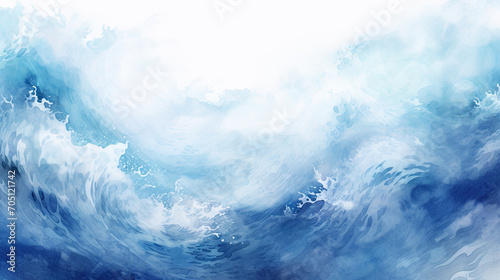 ocean water wave copy space for text. Isolated blue, teal, turquoise happy cartoon wave for pool party or ocean beach travel. Web banner, backdrop, background graphic   © Planetz