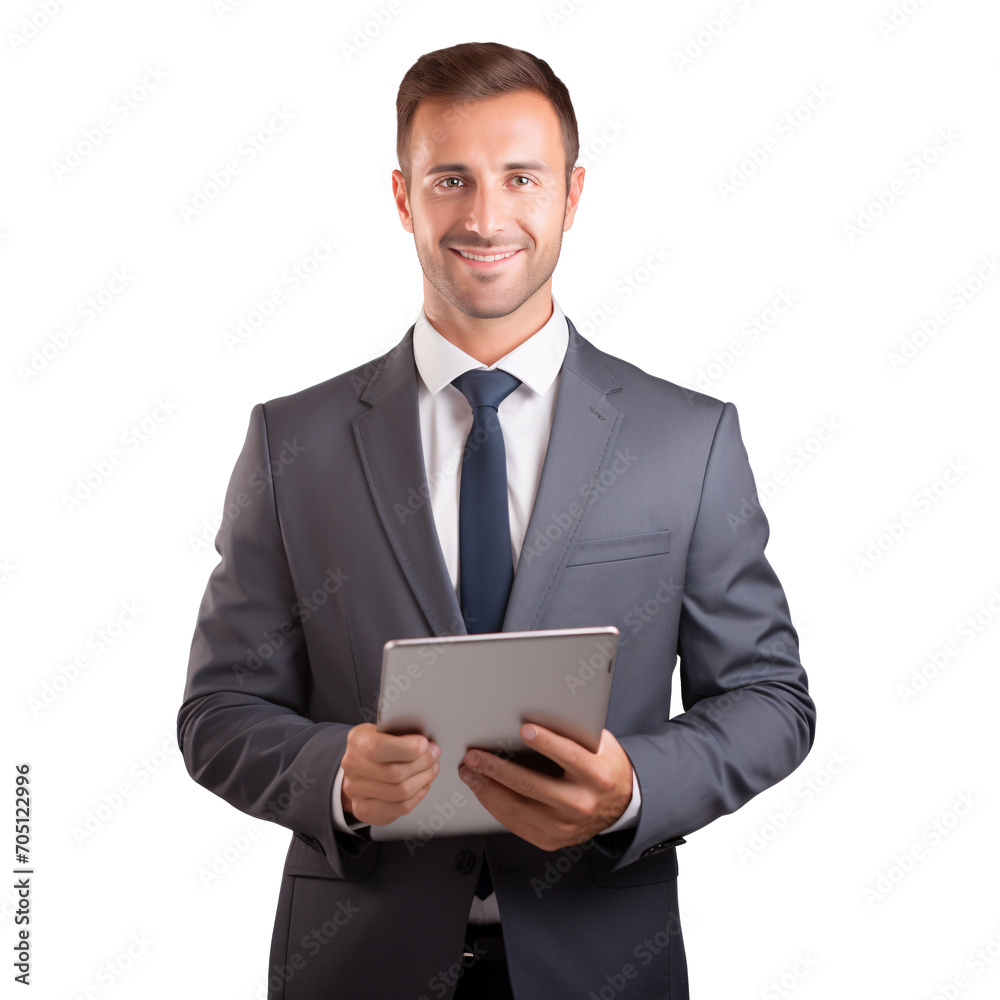 Portrait of a young businessman using tablet computer Portrait of a young businessman using tablet computer